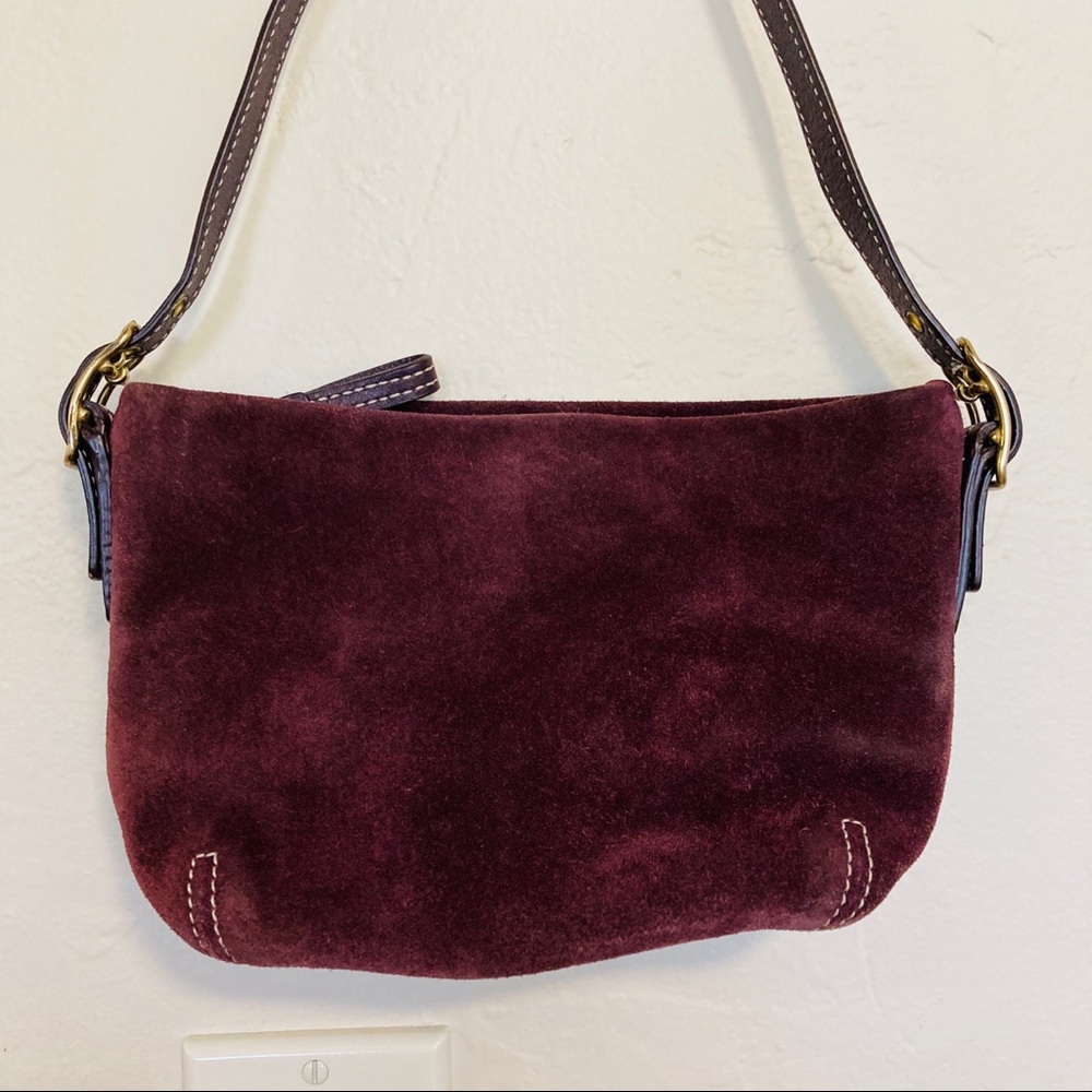 Purple suede 2000s coach mini shoulder bag purse